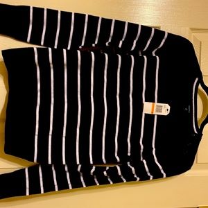 Nautica blue and white stripe sweater size small, with tags never worn.
